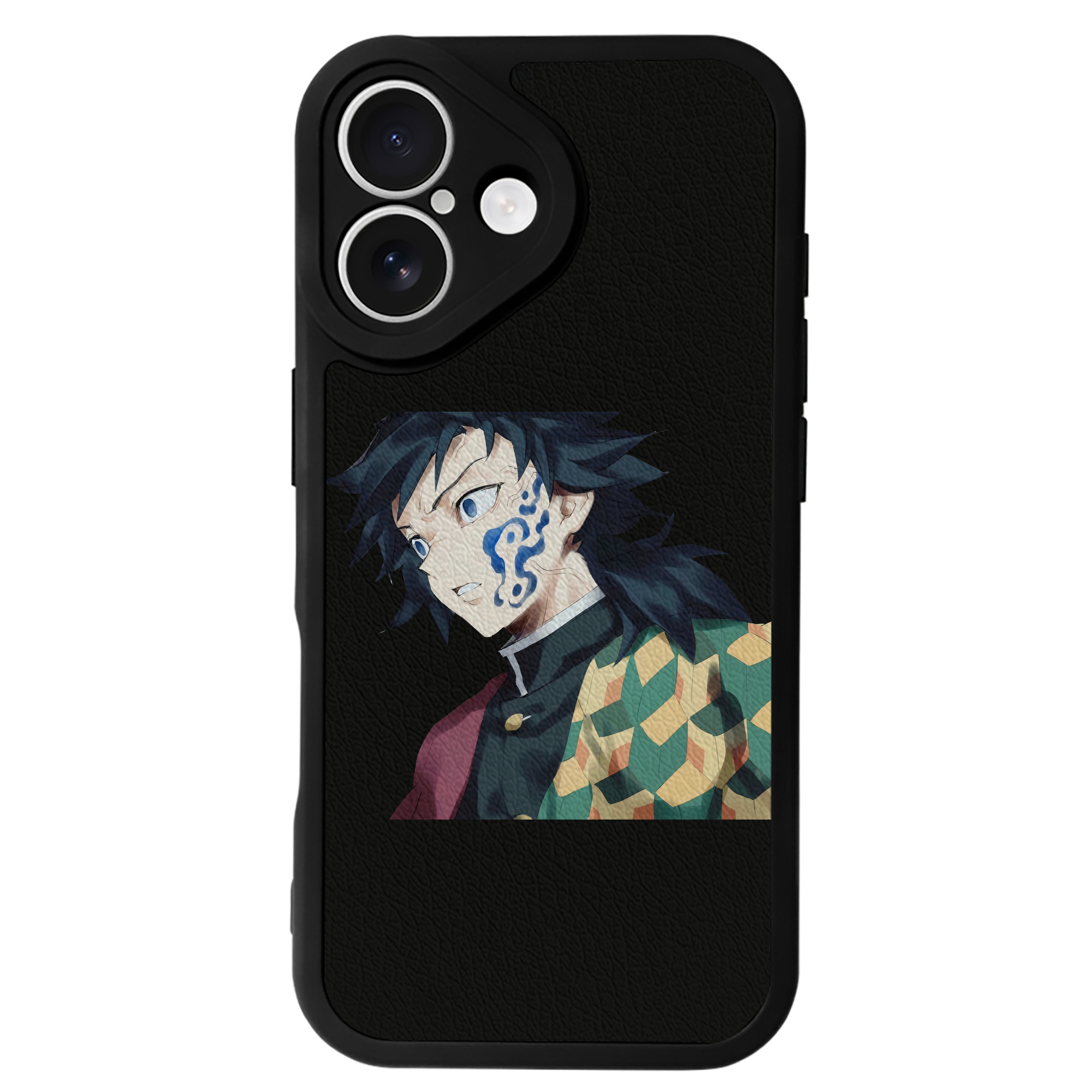 （画像用） 鬼滅の刃（きめつのやいば）水柱-冨岡 義勇／とみおか ぎゆう Tomioka Giyuu 【iPhone 16シリーズ対応】シリコンスマホケース（レザー調） 材質：シリコン